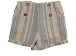 Noma Button Detail Striped Shorts - Light Blue