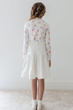Steph the Label Lace Trim Denim Skirt - White