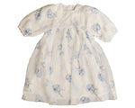 Noma Three Quarter Sleeve Printed Floral Dress - Blue