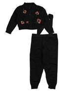 Noma Embroidered Flower Baby Set - Black