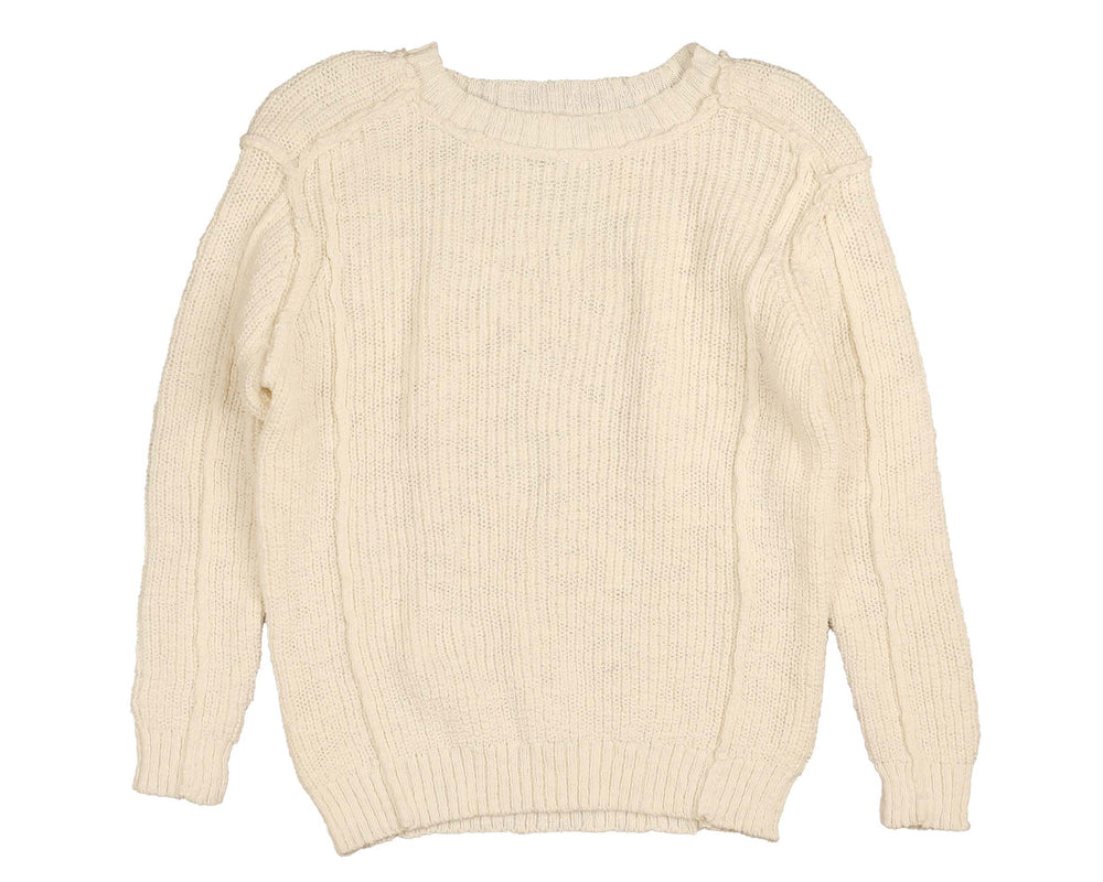 Noma Slub Tonal Emblem Knit - Cream