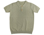 Noma Solid Pointelle Collared Knit - Sage