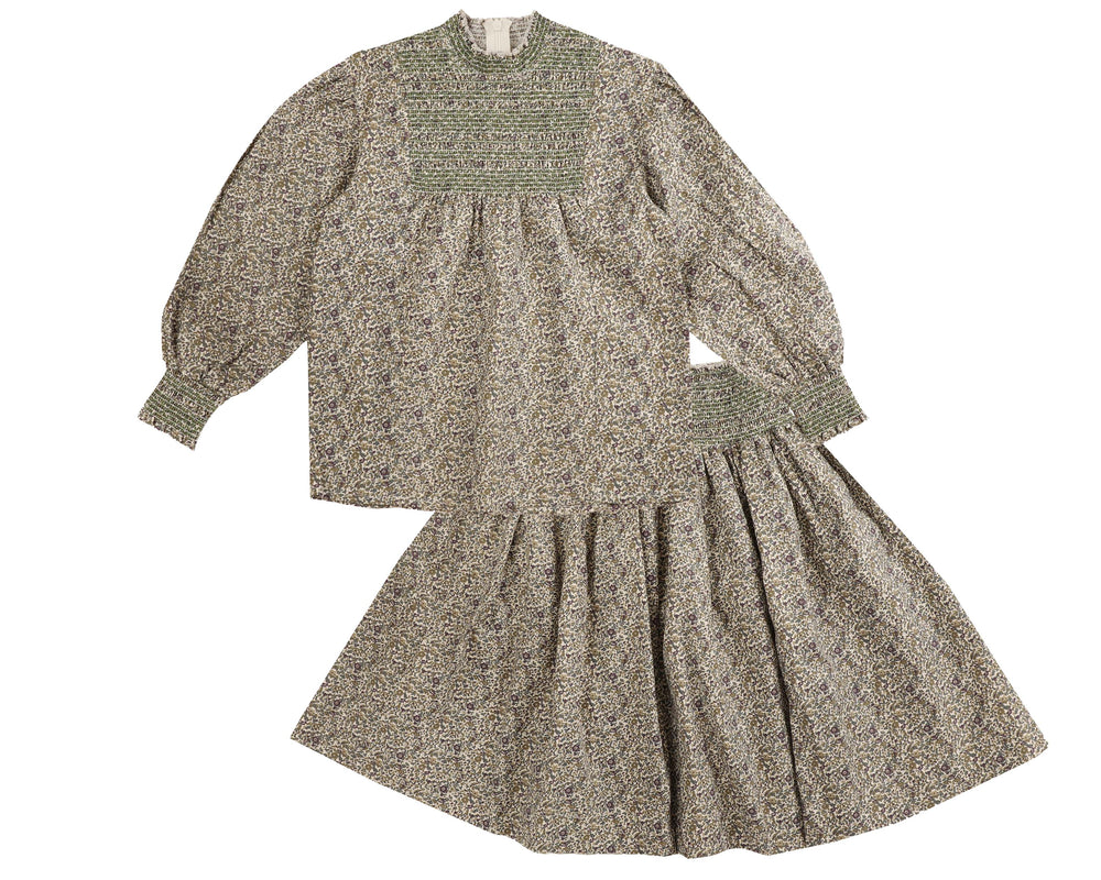 Noma Intricate Smocked Two Piece Set - Olive