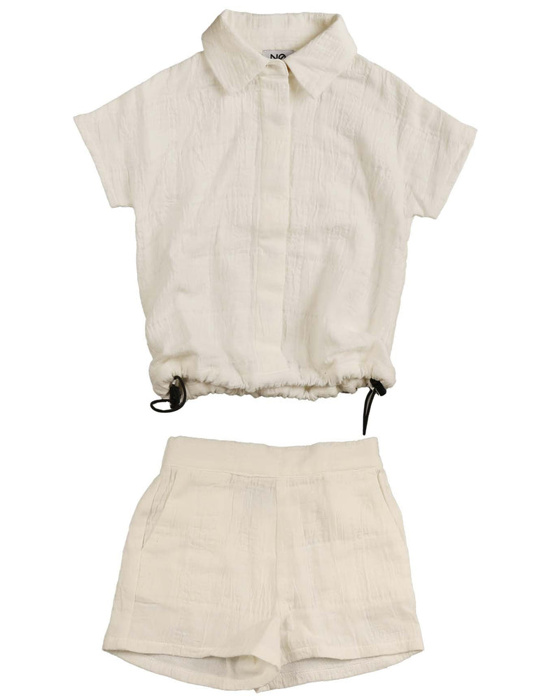 Noma Toggle Hem Shirt Set - White