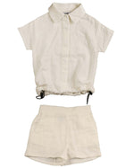 Noma Toggle Hem Shirt Set - White