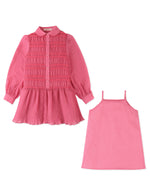 Gingersnaps Smocked Dress with Pleated Skirt