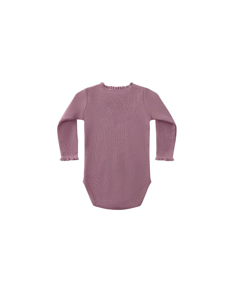 Quincy Mae Waffle Bodysuit Bloomer Set - Mulberry