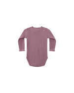 Quincy Mae Waffle Bodysuit Bloomer Set - Mulberry
