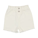 Analogie Paperbag Shorts - White Denim