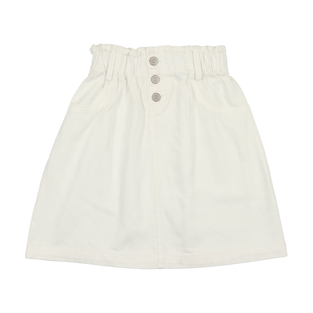 Analogie Paperbag Skirt - White Denim