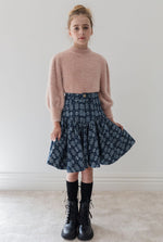 Steph the Label Fleur de Lis Denim Skirt