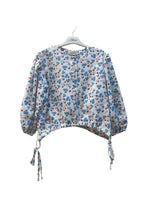 Alitsa Curved Tie Top - Blue Floral