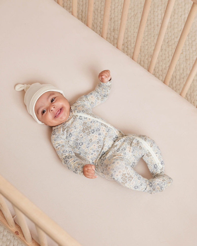 Quincy Mae Bamboo Zip Footie - Winter Garden