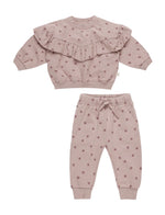 Quincy Mae Ruffle Sweat Set - Polka Dots
