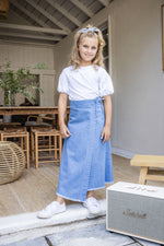 Teela Denim Wrap Maxi Skirt