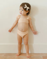 Quincy Mae Zippy Two Piece Bikini - Melon Gingham