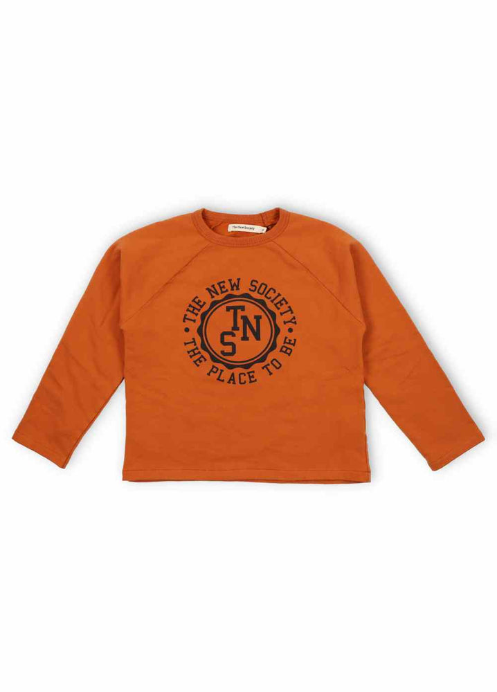 The New Society Reine Baby Logo Top - Toasted Caramel