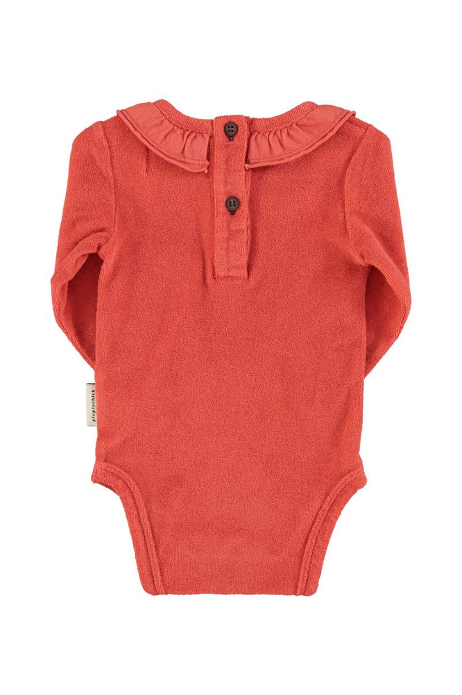 Piupiuchick Rockstar Bodysuit with Ruffle Collar - Terracotta