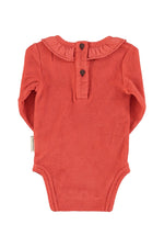 Piupiuchick Rockstar Bodysuit with Ruffle Collar - Terracotta