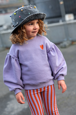 Sproet & Sprout Puff Sleeve Heart Sweatshirt - Lavender