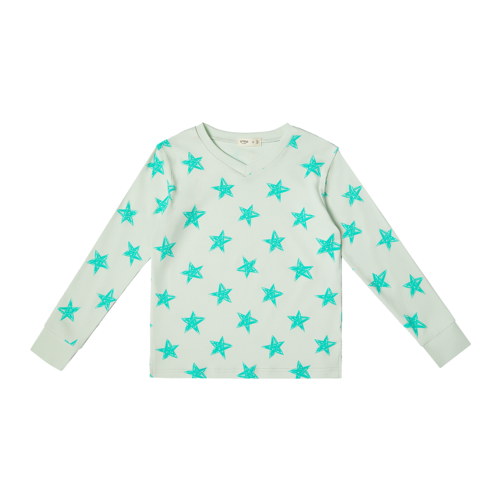 Crew Kids Star Pajamas - Celery