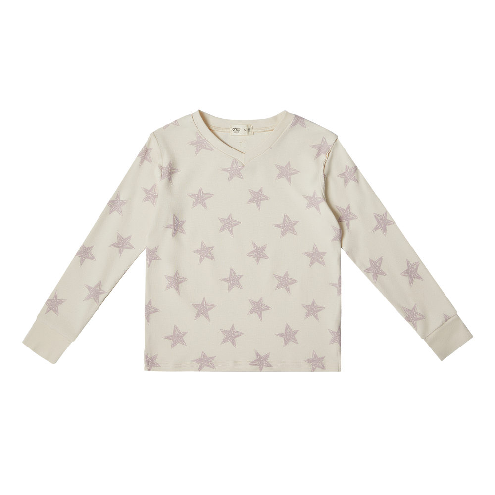 Crew Kids Star Pajamas - Lavender