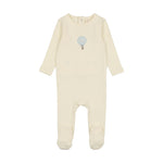 Lilette Hot Air Balloon Footie - Cream/Blue