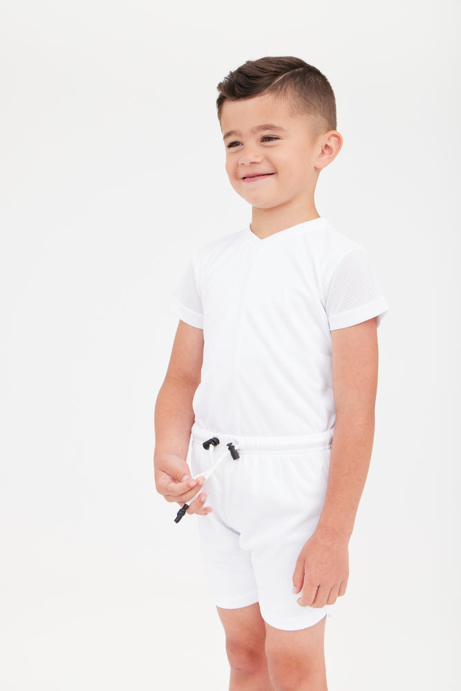 Crew Kids Mesh Tee - White