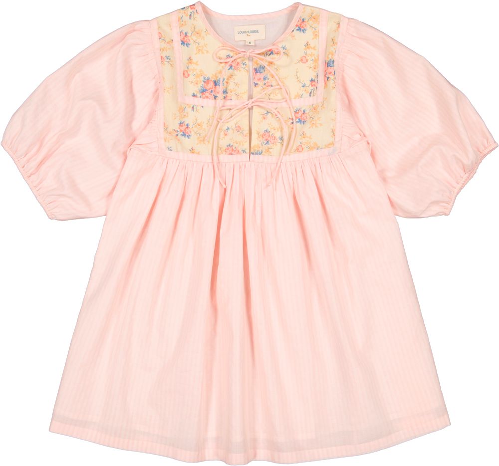Louis Louise Paula Cotton Veil Stripe Dress - Pink