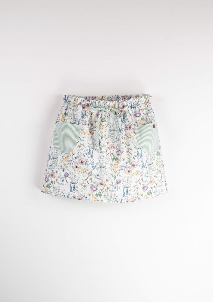 Popelin Green Floral Skirt