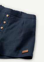 Popelin Linen Shorts - Navy