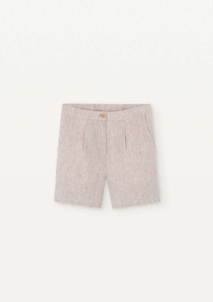 Popelin Linen Bermuda Shorts - Sand