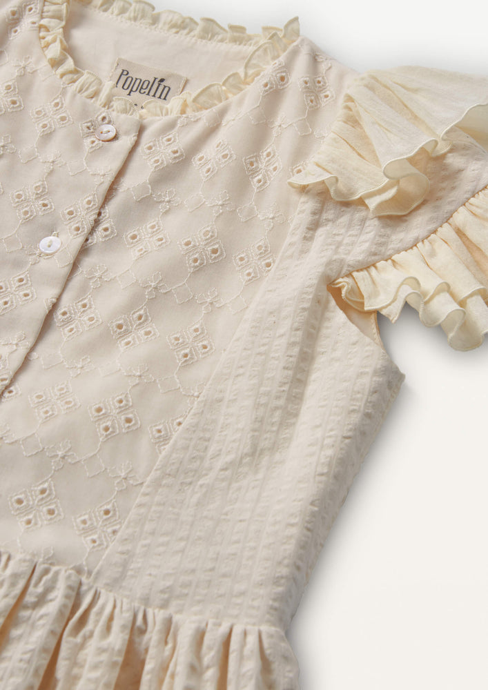 Popelin Frill Dress - Off White
