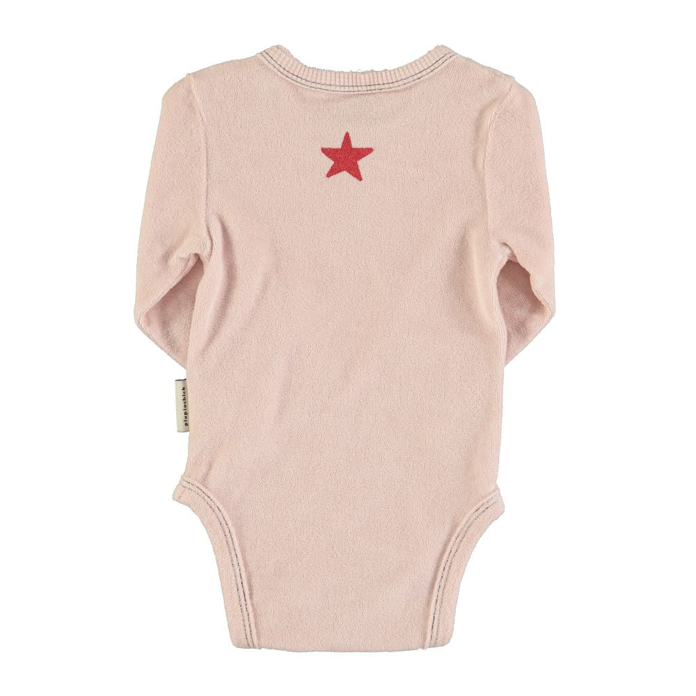 Piupiuchick Baby Bodysuit - Light Pink Multicolor House