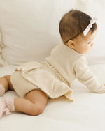 Quincy Mae Waffle Bodysuit Bloomer Set - Natural
