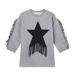 Stella Mccartney Fleece Dress with Fringe Star - Grey