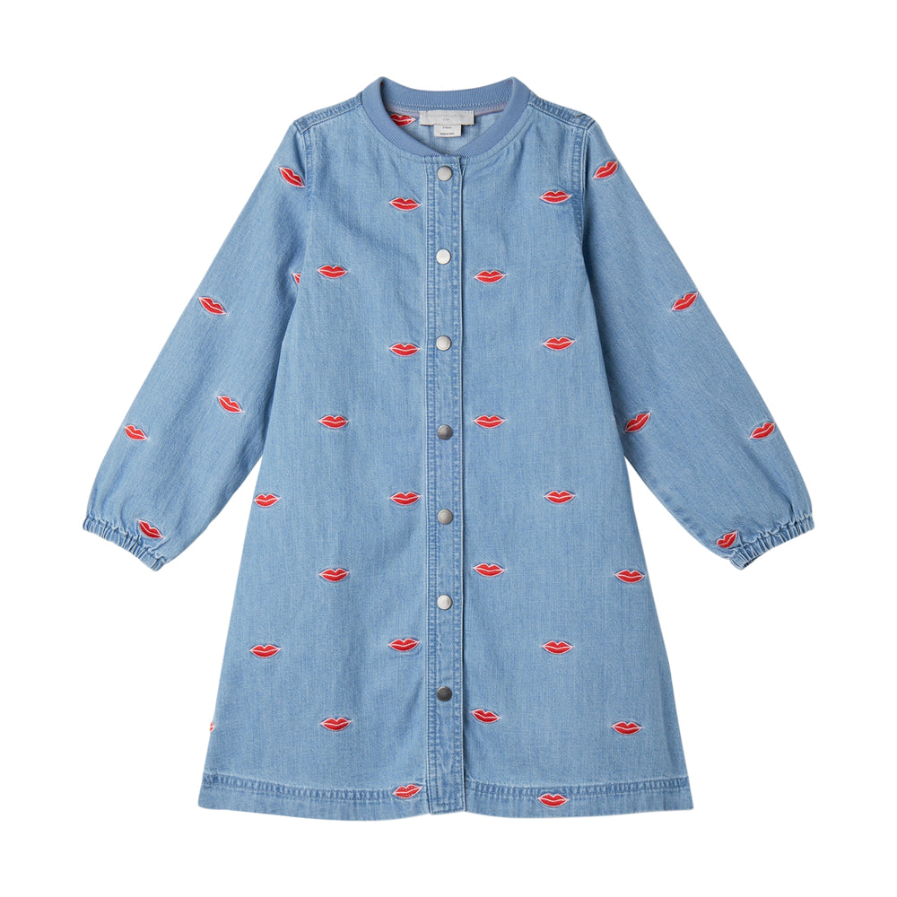 Stella Mccartney Denim Dress - Embroidered Lips