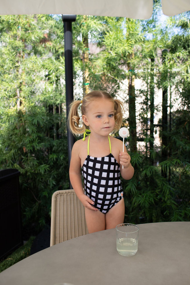 Maillot Halter Neck Gingham Swimsuit