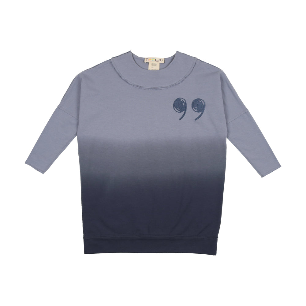 Teela Curved Sweat Top - Blue Ombre