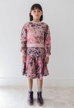 Steph the Label Blurred Floral Denim Skirt