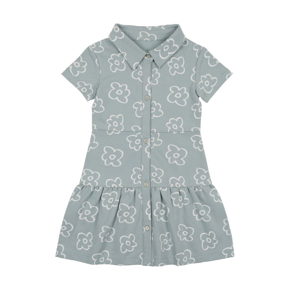 Montee Tiered Flower Dress - Blue