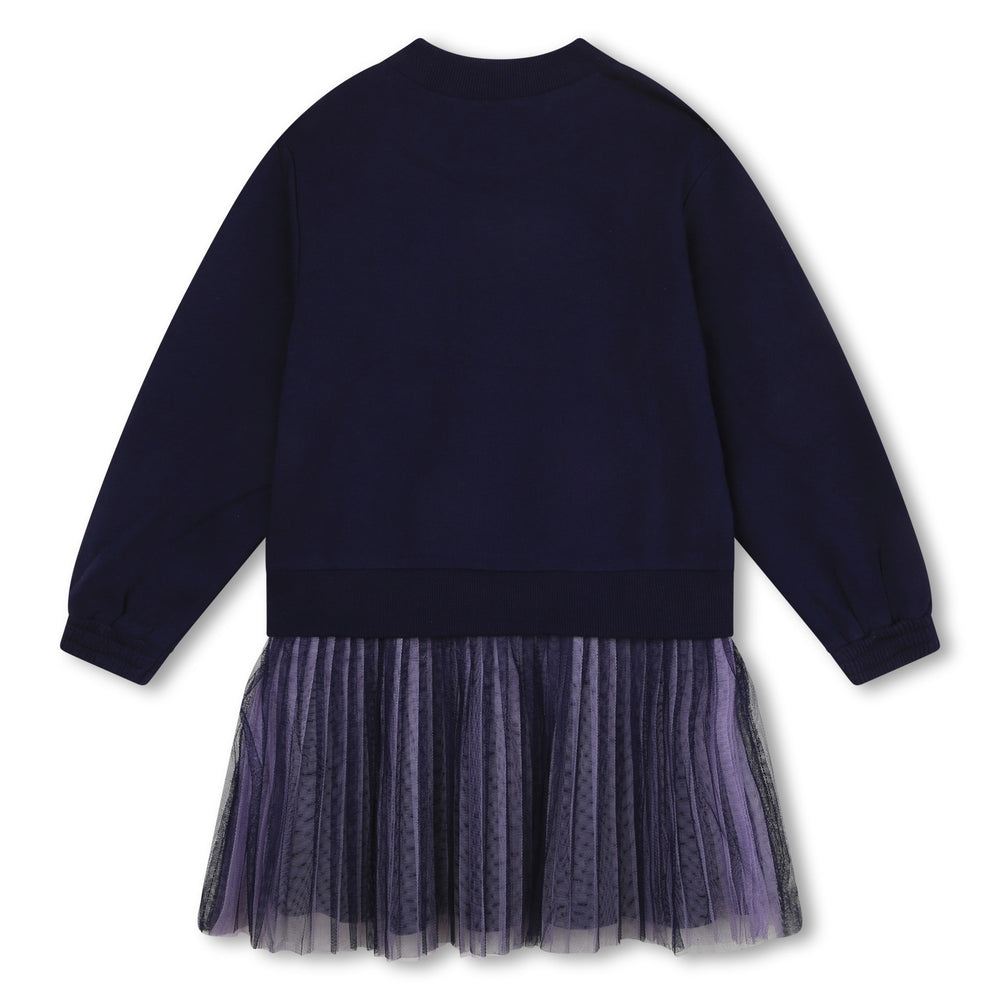 Billieblush Sweater Pleated Sequin Dress - Navy