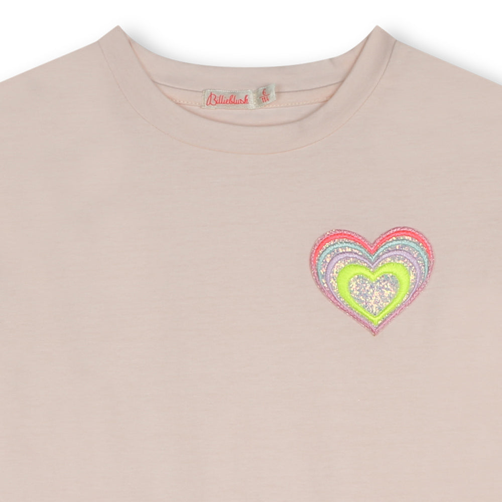 Billieblush Two Tone Dress with Heart Graphic
