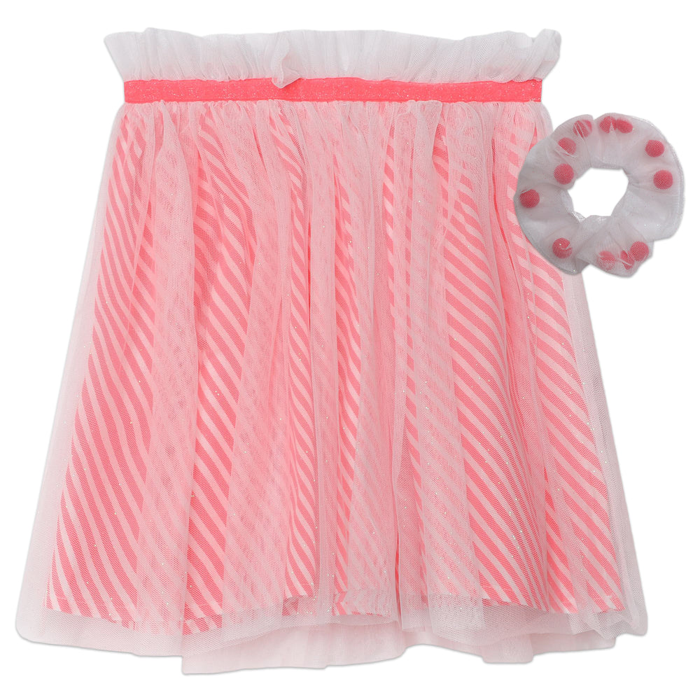 Billieblush Stripe Tulle Skirt with Scrunchie
