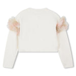 Billieblush Ruffle Shoulder Knitted Cardigan - Ivory