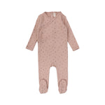 Lilette Printed Wrapover Footie Set - Scattered Branch Pink