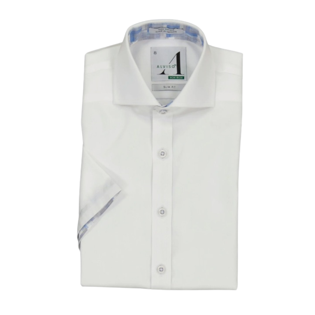 alviso dress shirts Alviso Boys White Long Sleeve 100% Cotton Non-Iron Stretch Dress Shirt