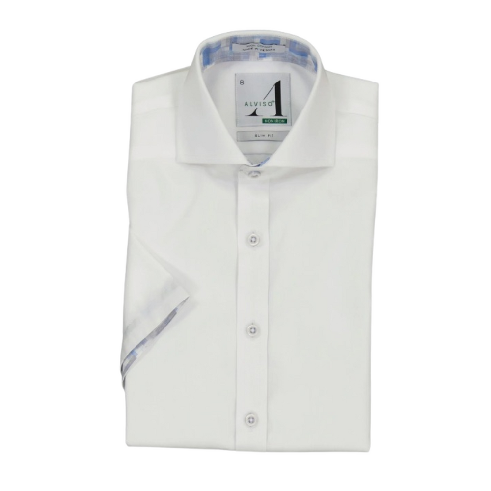Alviso Slim Fit Short Sleeve Contrast Shirt The Shoppe Miami Alviso Slim Fit Short Sleeve Contrast Shirt The Shoppe Miami