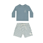 Rylee + Cru Rashguard Boardshort Set - Ocean Waves