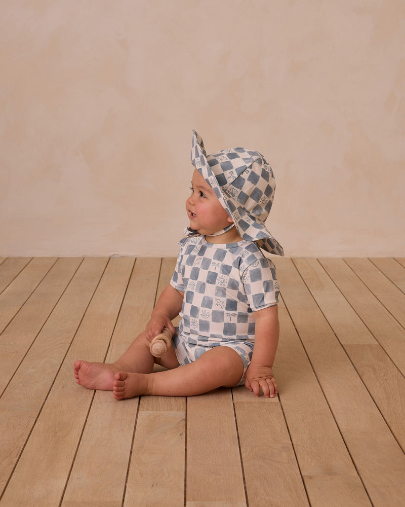 Rylee + Cru Floppy Swim Hat - Coastal Check